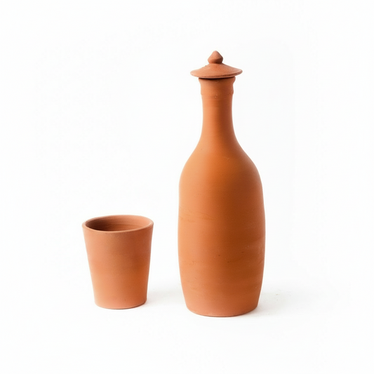 Clay Bottle 1 Liter - Natural Cooling Water Storage